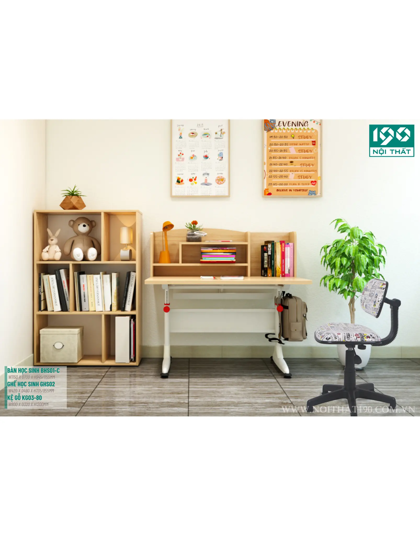 Bàn học sinh Nội thất 190 BHS01C