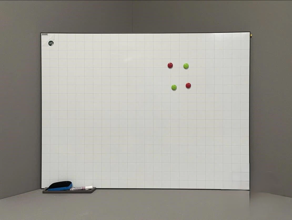 Bảng từ trắng Hàn Quốc N18 khung nẹp cạnh mỏng- KT 600x1000 kẻ mờ