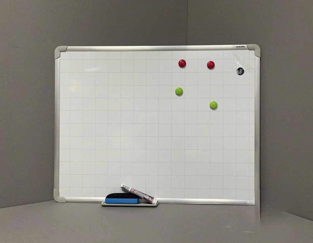 Bảng từ trắng Hàn Quốc N10 khung nhỏ tiện dụng - KT 400x600 kẻ mờ